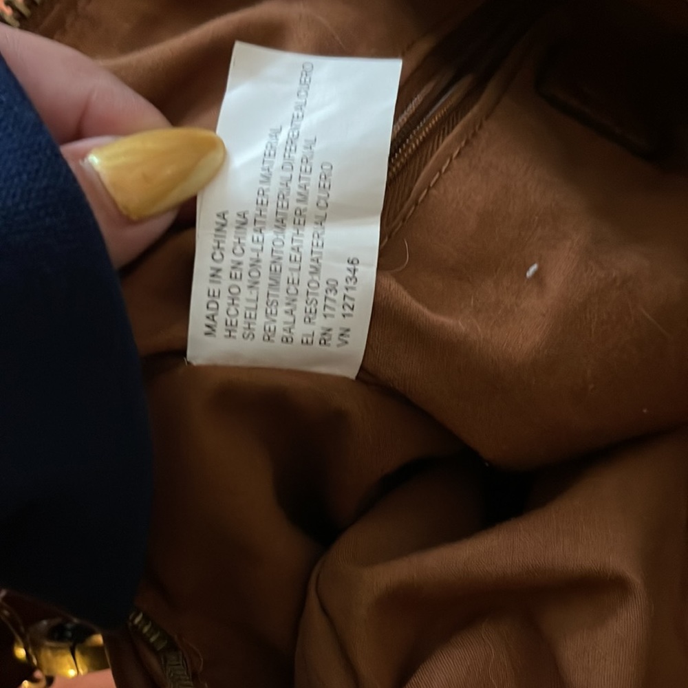 Dolce Vita small faux tan leather duffel bag gold studded - Picture 5 of 6